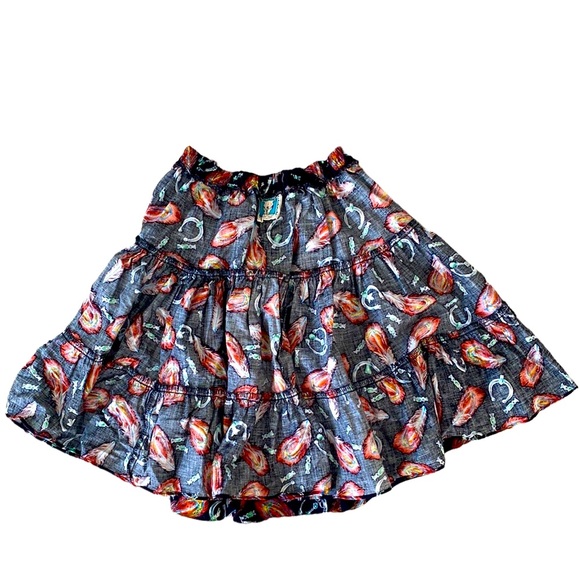 Desert West Sherry Holt Western Squaredance Skirt Feathers Horseshoes Vintage US - Picture 4 of 8